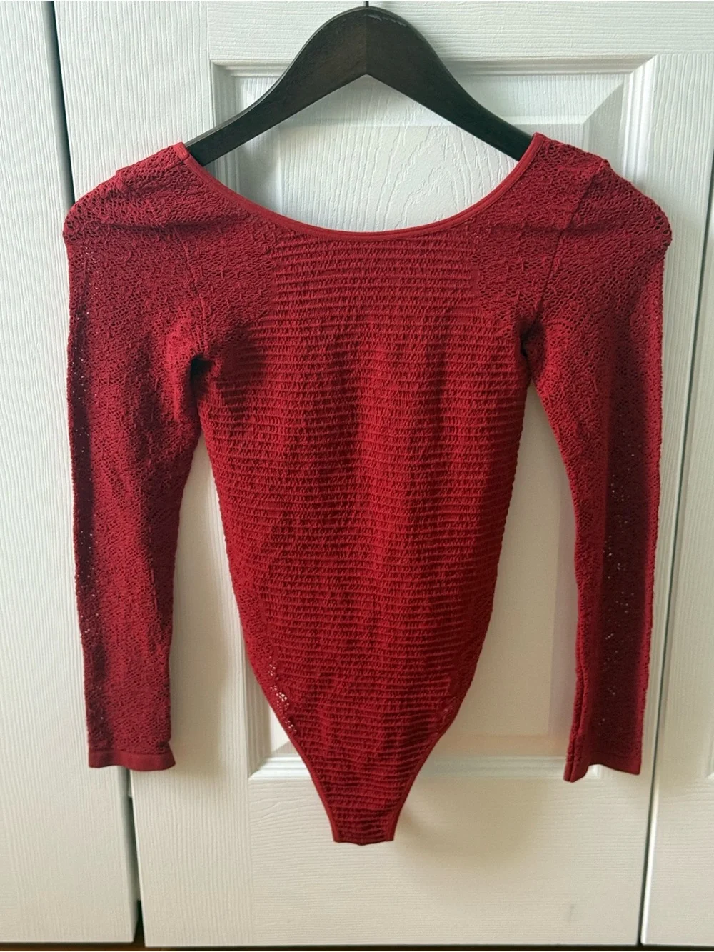 Free People So Many Likes Long Sleeve Bodysuit in Rosewood